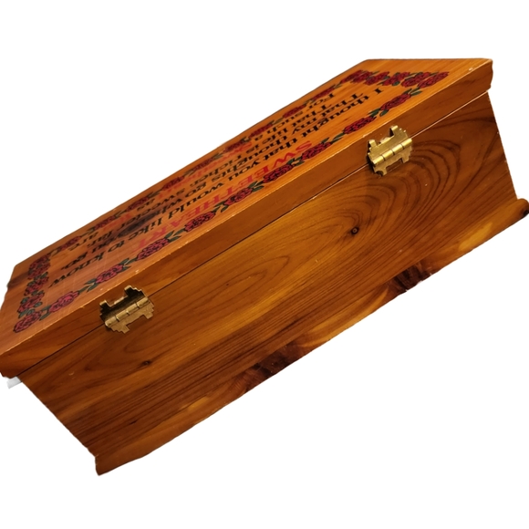 Mid-Century Cedar Keepsake Box w/Sweetheart Poem for What-Nots, Souvenirs, etc - Picture 4 of 7